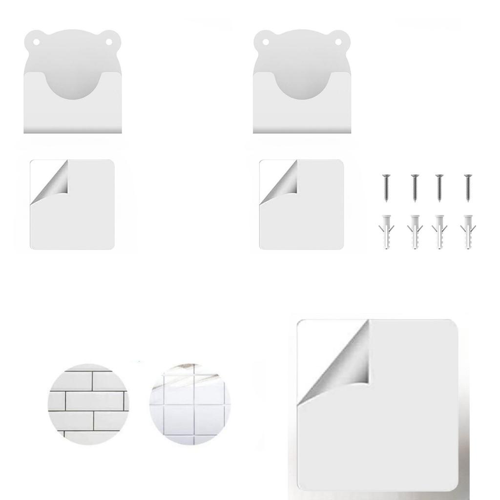 2Pcs Wall Adhesive Shower Curtains Rod Rack Bathroom Wall Holder Cartoon Shower Rod Holders for Bathroom Bedroom