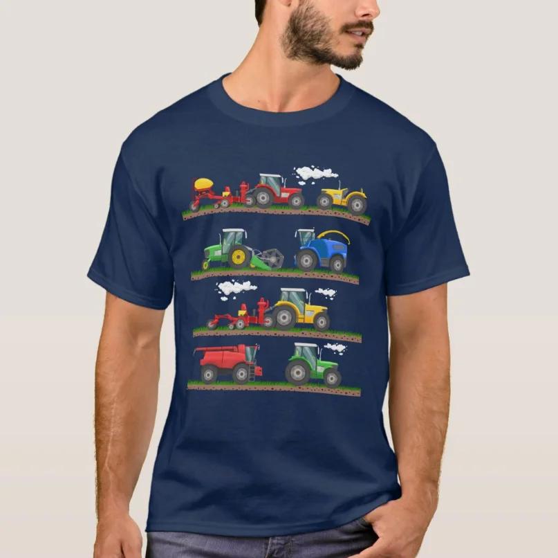 Tractor Farming Combine Harvester Agriculture TShirt 100 Cotton ONeck Summer Short Sleeve Casual Mens Tshirt Size S3XL