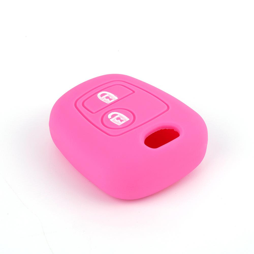 Suitable for Peugeot 206 Straight 2-button Silicone Key Cover Citroen Key Bag Citroen Picasso Remote Control Cover