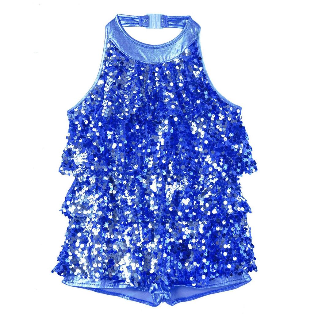 Girls Kids Shiny Ballet Tutu Dress Modern Jazz Latin Dance Outfit Stage Performance Dancewear Costume