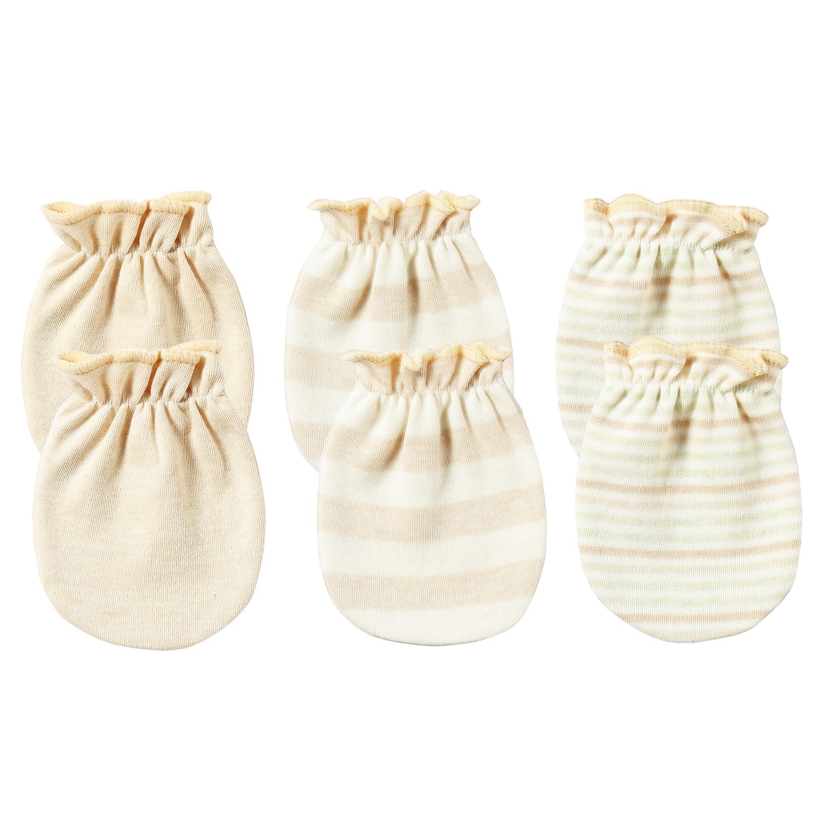 

Baby Newborn Baby Organic Scratch Newborn to 6 Set of Beige [MOMSMENU] Mittens, Gloves, Cotton, Spring, Summer, Autumn, Winter, Prevention,