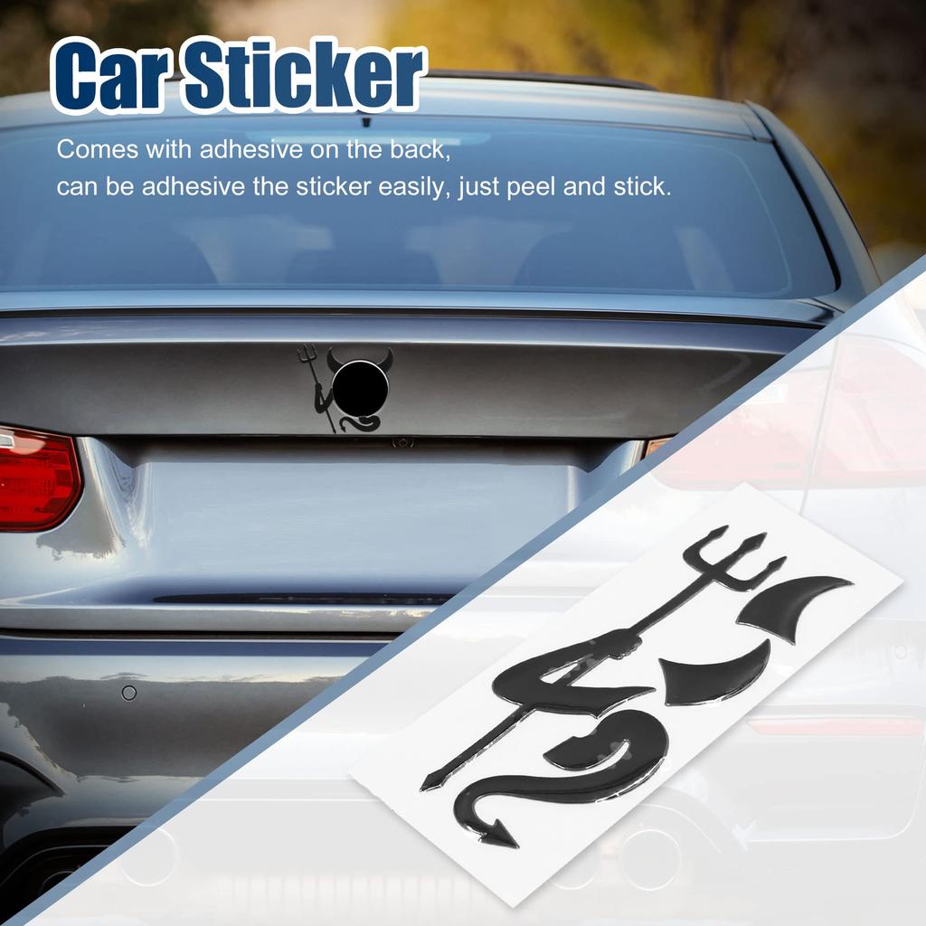 uxcell Little Devil Vinyl Car Sticker 3D Reflective Decal Waterproof Black