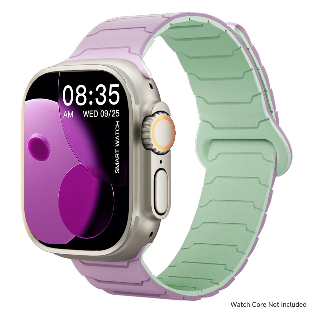 Two-tone strap for Apple watch ultra 3 49mm 45 44 38 40mm Magnetic sport band for iwatch 11 10 9 8 7 6 5 4 se3 Silicone Bracelet