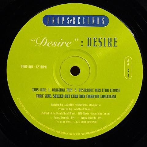 

12inch Record DESIRE - Desire PROP001 Props Records 1994 UK Dance & Electronica Used