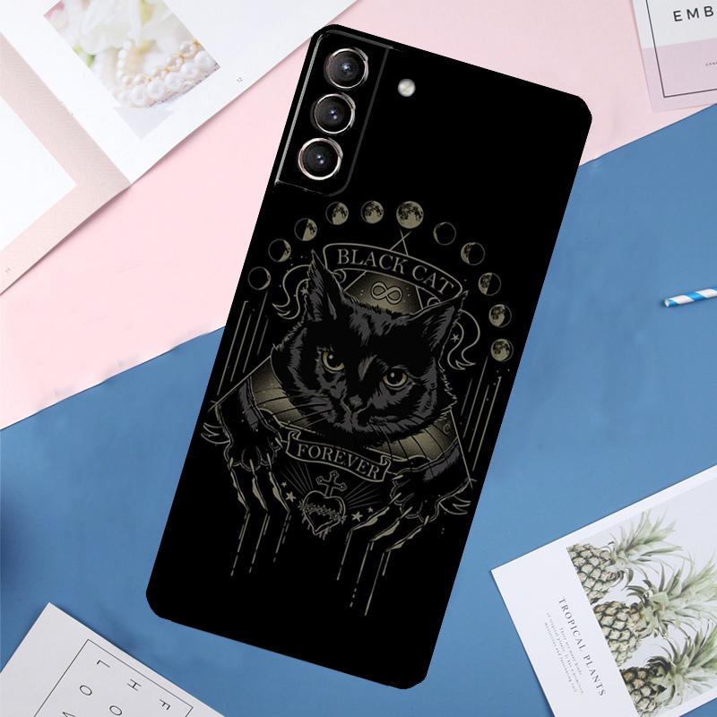 Witches Cat Moon Case For Samsung Galaxy S24 Ultra S21 S22 S23 S25 Ultra S9 S10 Plus S20 FE S25 FE Back Cover