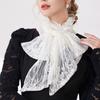 Solid Color Bow Lace Collar Detachable Ruffled edge Collar Fashion Lace Fake Collar  Cosplay