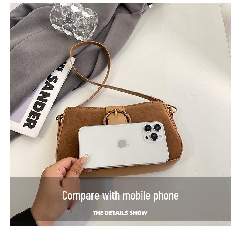 Retro Handbag: Niche Design Frosted Shoulder/Crossbody Bag
