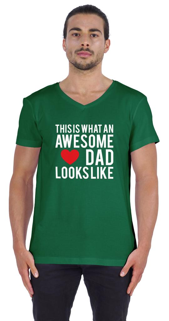 Inkmeso   This Is What An Awesome Dad Looks Like   Quotes Tshirt For Men Cotton Jersey Novelty Humor Tee