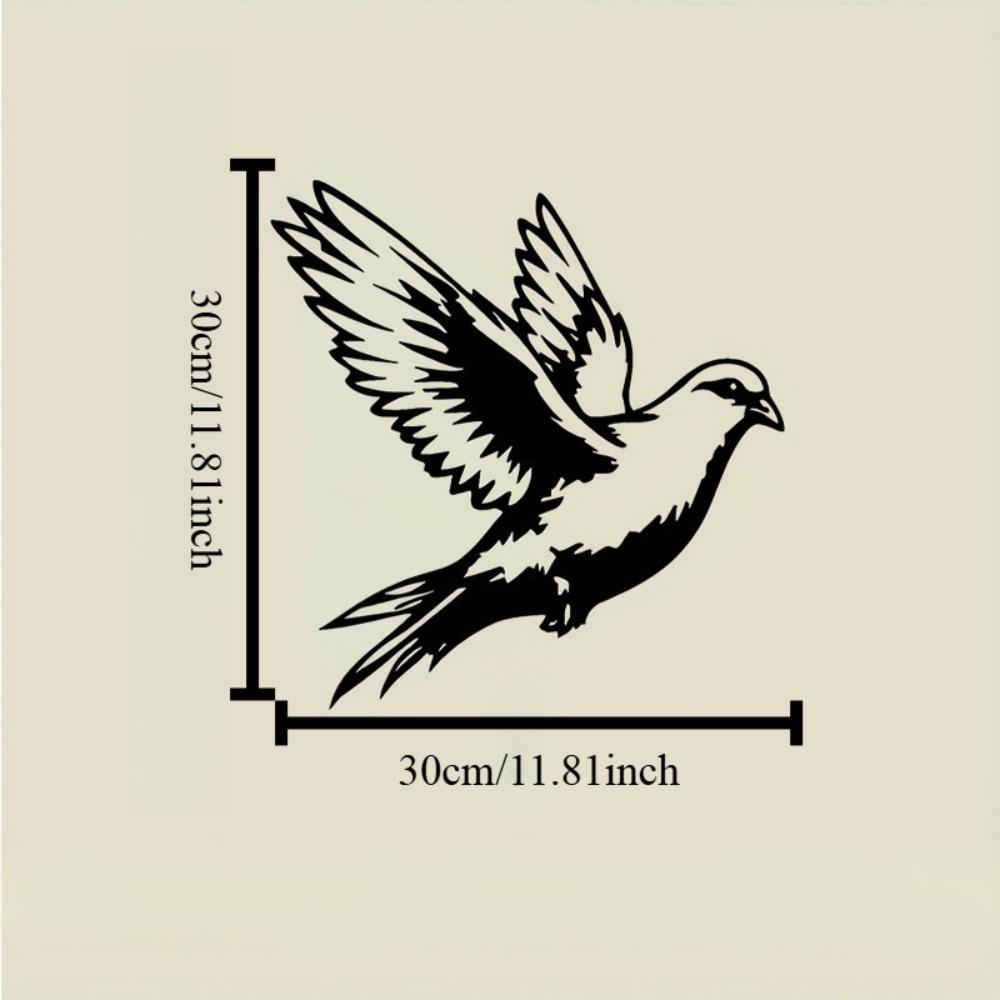Black Metal Flying Dove Wall Sculpture Elegant Iron Dove Art Intricate Peace Bird Symbol Home Office Decor Wedding Christmas Valentine Gift Hanging