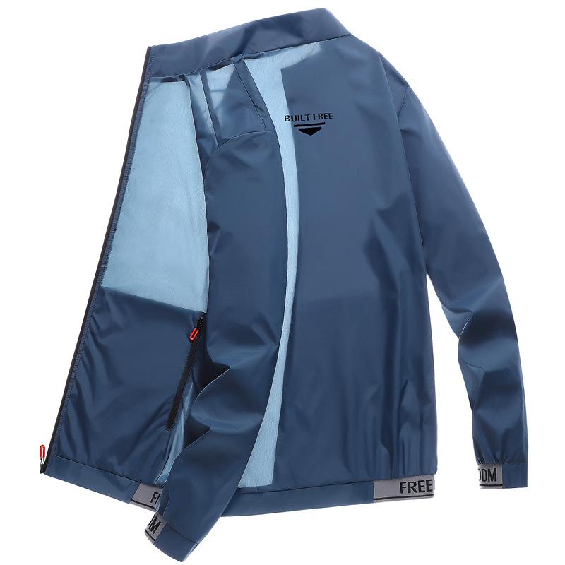 Herren Sonnenschutzkleidung für Sommer Ultradünn Atmungsaktiv Eisseide Trendige Mode UV-Beständig Klimajacke Jacke