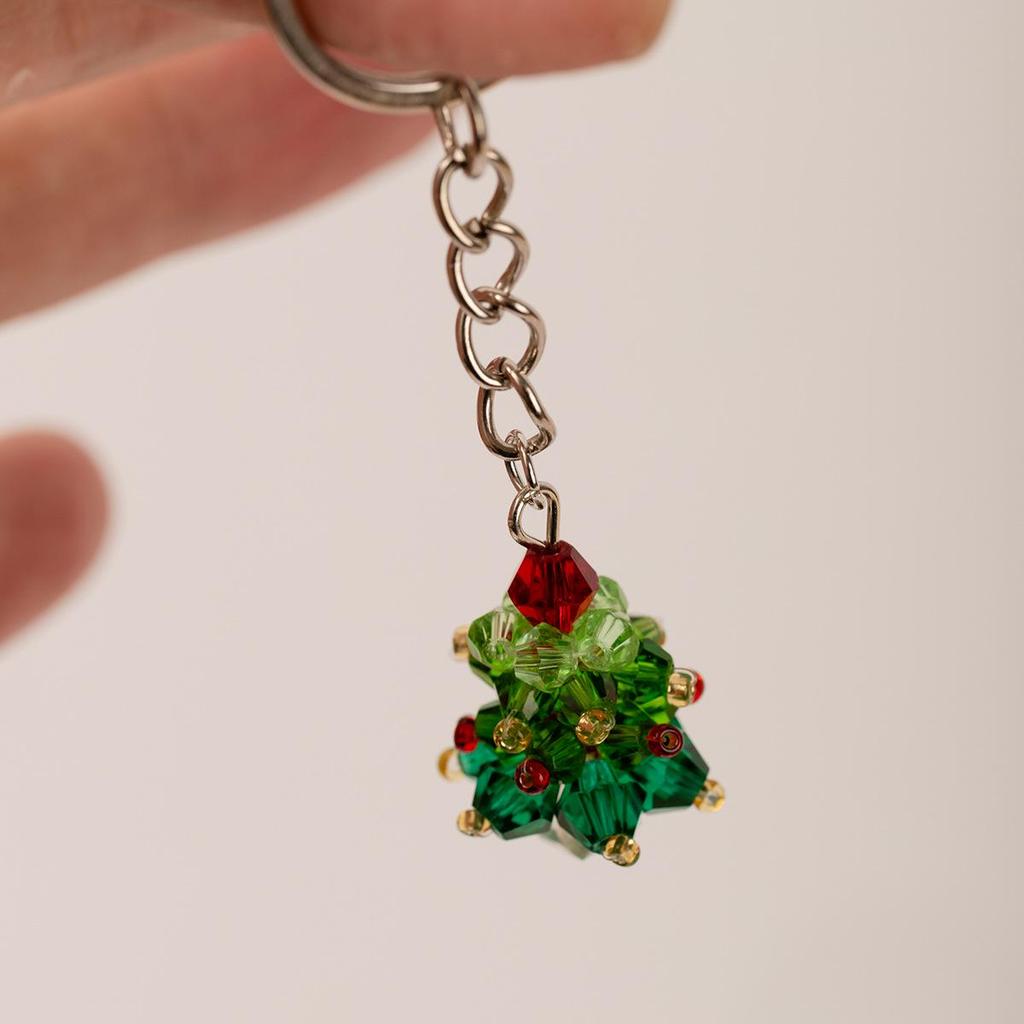 Crystal Christmas Tree Pendant Keychain Charm - Festive Accessory & Gift