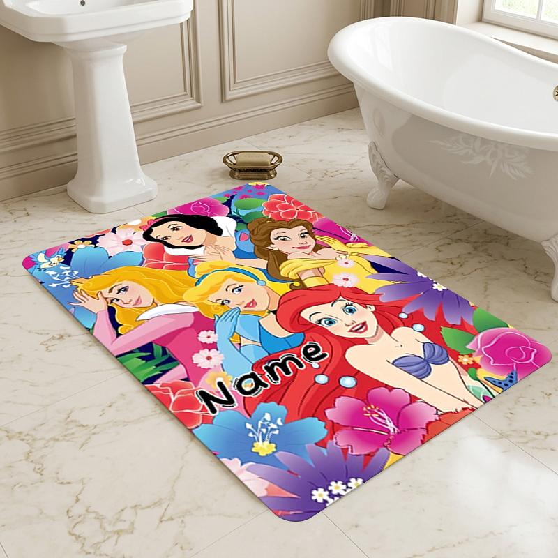 Custom Name Princess Party Living Room Non-Slip Area Rug Soft Carpet for Bedroom Kids Playroom Sofa Office Home Decor Doormat