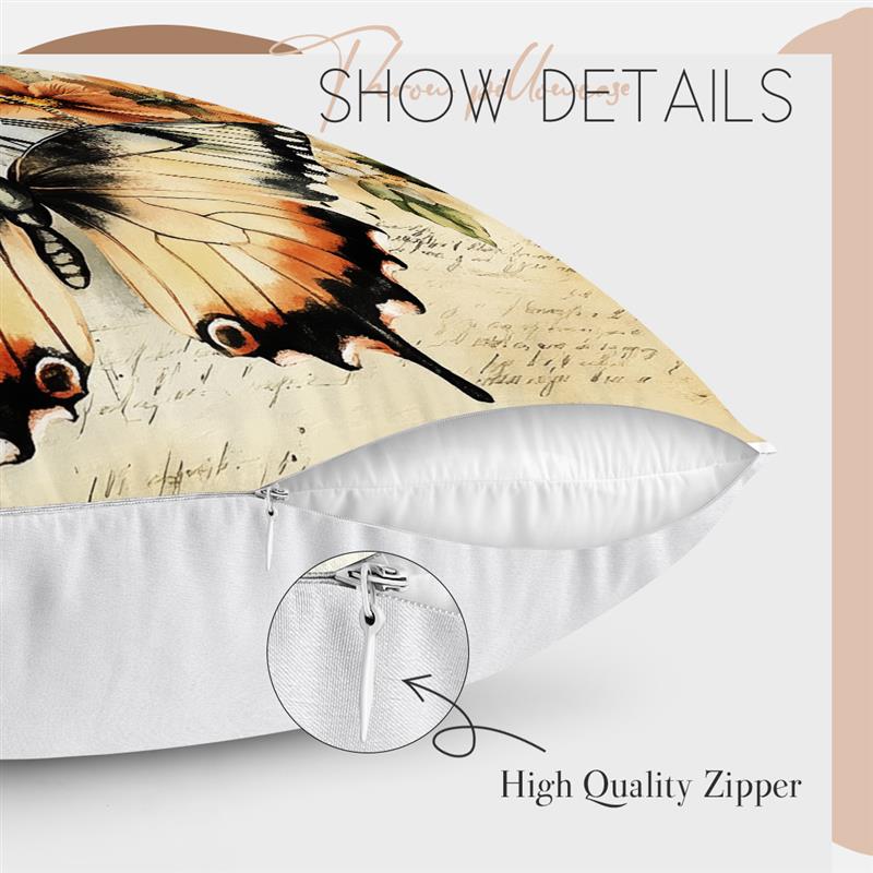 1Pc Flower Butterfly Pillow Cover For Home Living Room Bedroom Sofa Office Decorative Pillowcase Soft Throw Pillows 45X45Cm