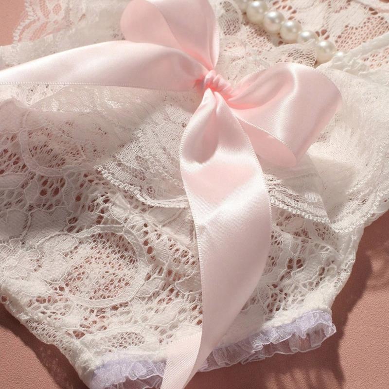 Infant Lace Backless Bodysuit Sleeveless Romper with Bowknot Flower Headband Photo Props for Photoshoots And Parties