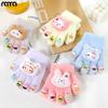 2025 New Children's Gloves To Keep Warm In Autumn and Winter, Girls and Boys with Separate Fingers and Plush Cute Baby Plush Five-finger Cover