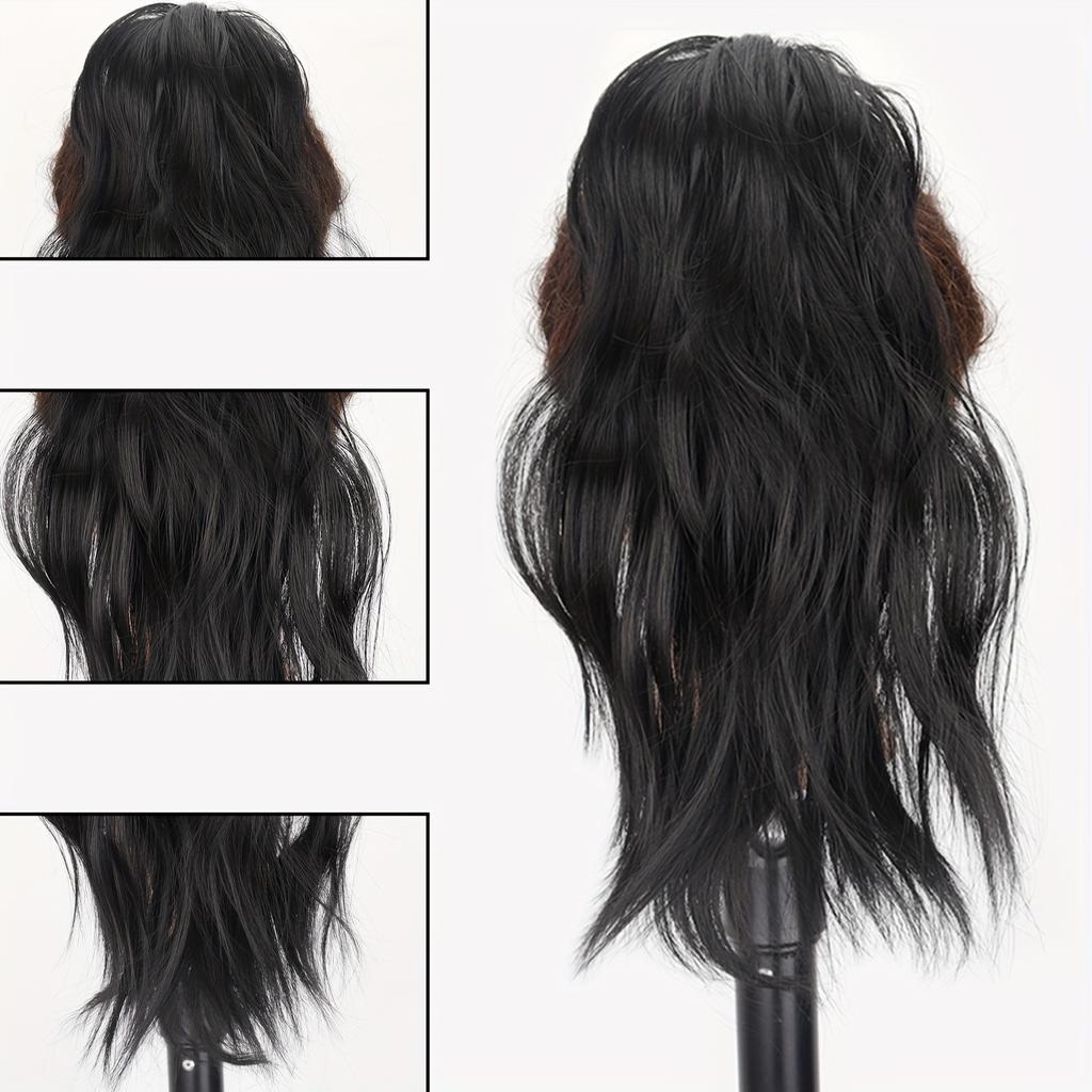 Elegant Clip-In Ponytail Extension For Women - Water Wave, Heat Resistant Synthetic Hair,Use Hair Clips For Women Hair Extensions For Women