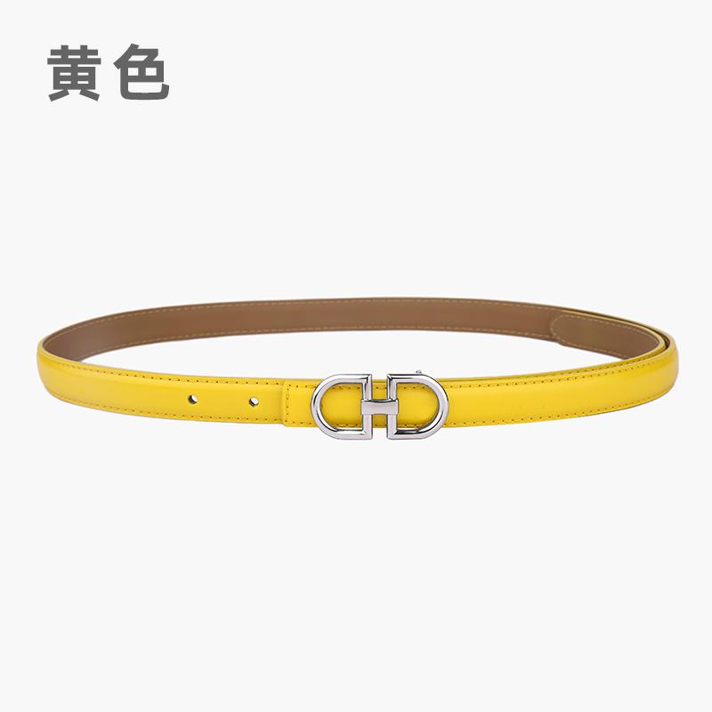 Leather Women'S Belt Simple Double Ring Belt With Jeans Casual Pants Belt Women'S Model
