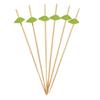 100Pcs Disposable Fruit Picks, Cocktail Picks with Decorative Leaves Flower Tips, Bamboo Skewers for Fruits Cakes Cocktails Snacks