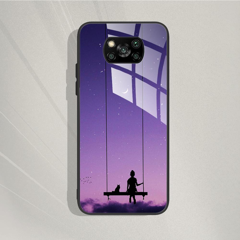 For Xiaomi Poco X3 X 3 Pro NFC X3Pro Pocox3 Pro Stylish Painted Cover Tempered Glass Phone Case For Poco X3 Pro Back Cover Coque