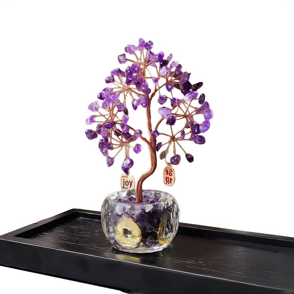 Citrine Crystal Money Tree Decoration for Home or Office