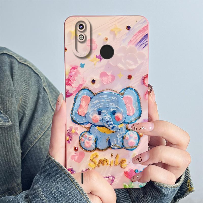 For Tecno Spark 4 Lite / Pop 3 Plus Phone Case Cover KC8S Soft Silicone Sweet Painted Cartoon Funda Lovely Printed Coque Casing