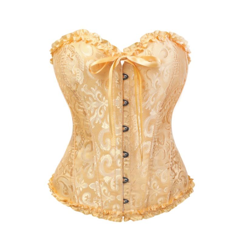 Vintage Retro Soudní Styl Šněrovací Stahovací Přiléhavý Korzet Bustier Tvarující Top Pro Ženy