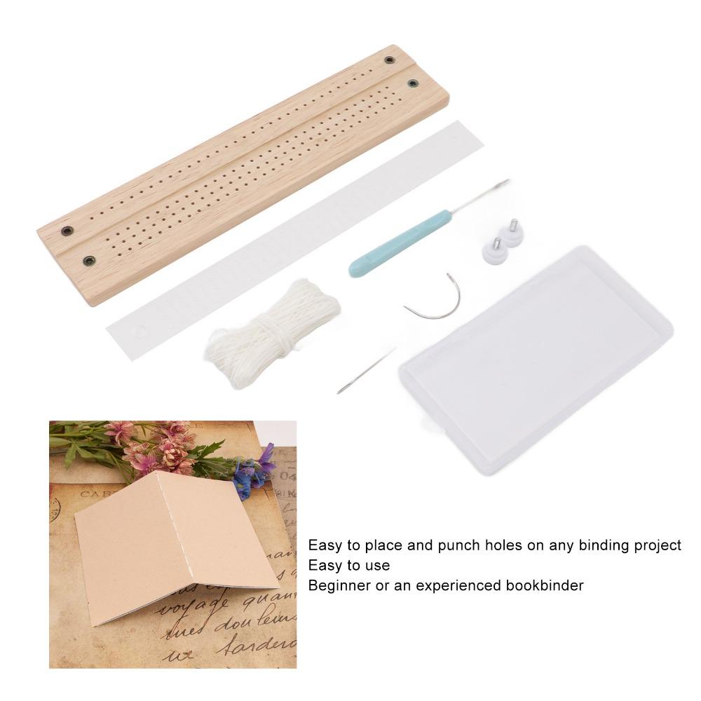 8pcs Waxed Thread Book Binding Kit Stitching Tool Punch Guide Set Punches Cradle Tools Planners