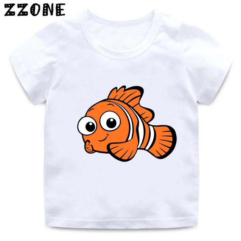 Finding Nemo Dory Cute Fish Print Funny Kids T-Shirts Cartoon Baby Girls Clothes Boys Summer Short Sleeve T shirt Children Tops