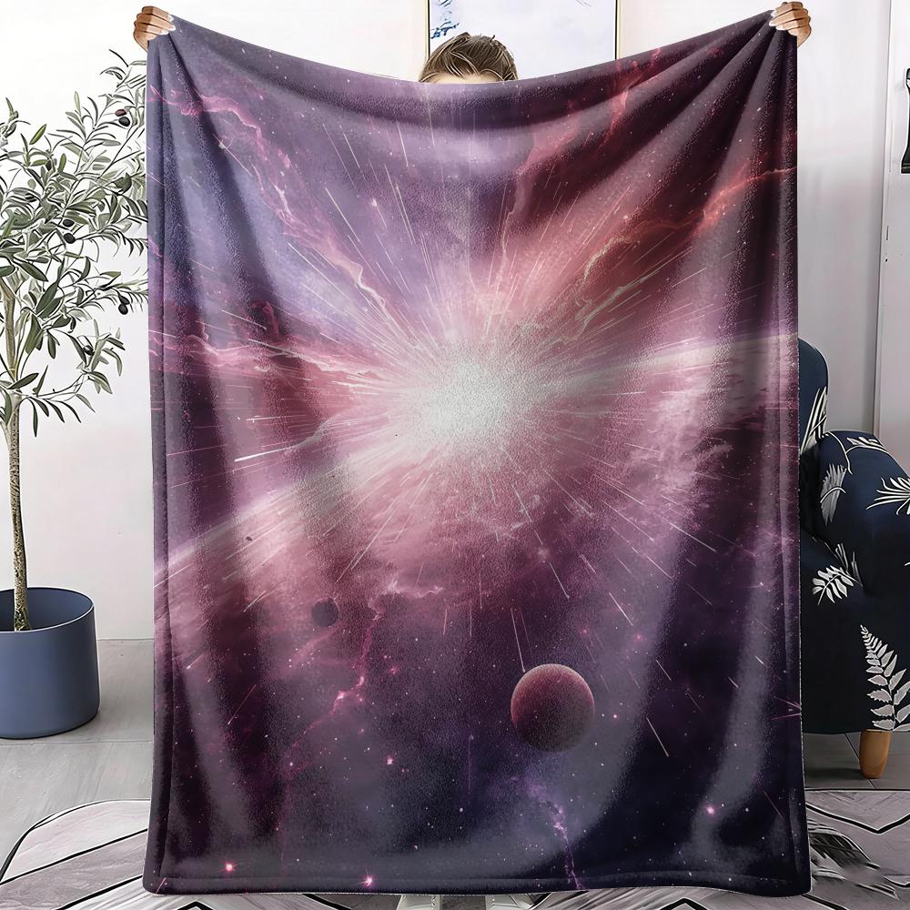 Bright Star in Dark Space Throw Soft Flannel AC Blanket Lightweight Summer Nap Throw Cozy  Blanket for Sofa Bed Travel Home