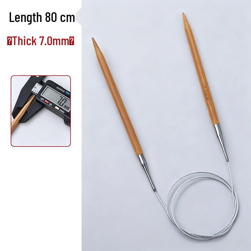 Bamboo & Stainless Steel Circular Knitting Needles Set for Wool Scarves & Cuffs