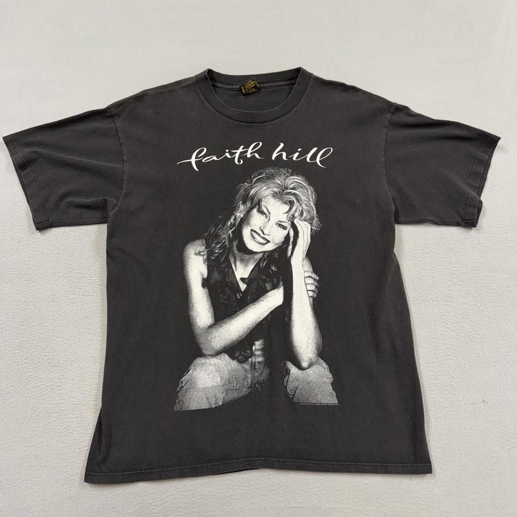 Vintage Faith Hill Shirt Mens Large Black Brockum 1995 Country Tour Tee Unisex T-Shirt