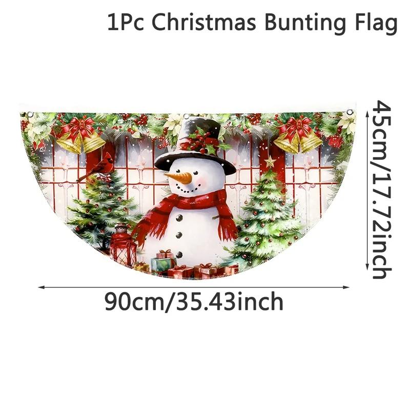 Christmas Banner Outdoor Fan-shaped Flag Christmas Decor for Home 2025 Cristmas Drop Ornament Xmas Navidad Gift New Year 2026
