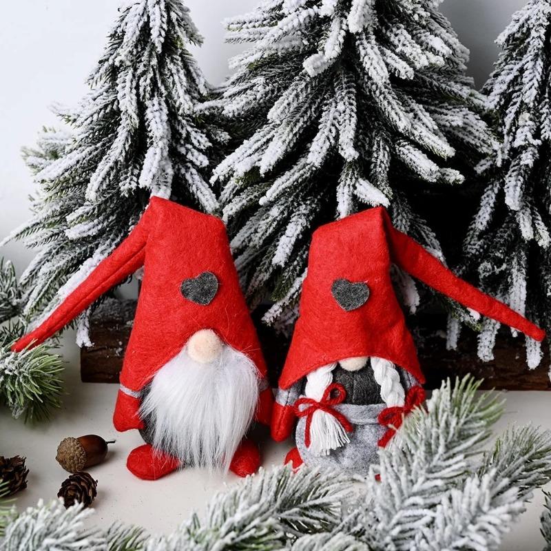 

Christmas Decorations Forest Oldman Doll Standing Posture Faceless Doll Ornament A