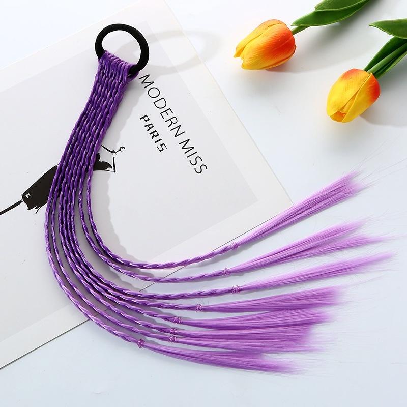 1 STÜCK Neue Mädchen Bunte Perücken Pferdeschwanz Kinder Haarschmuck Stirnband Haarornament Stirnbänder Gummibänder Beauty Haarbänder