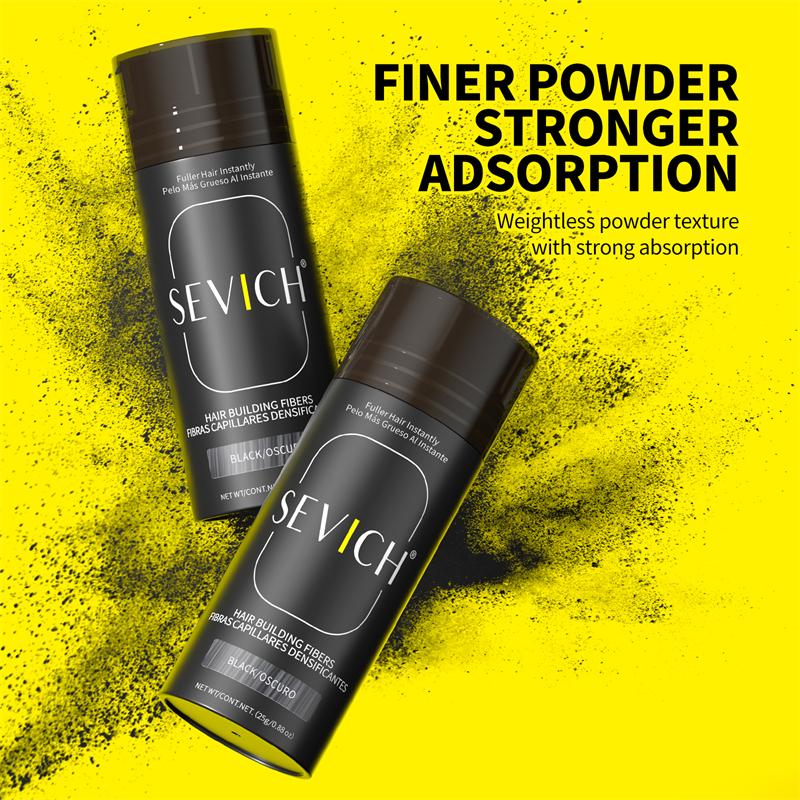 SEVICH Hair Fibers Powder 25g Natural Keratin Hair Building Fiber Instantly Thickens & Volumizes For Men Women Hair Concealer Powder