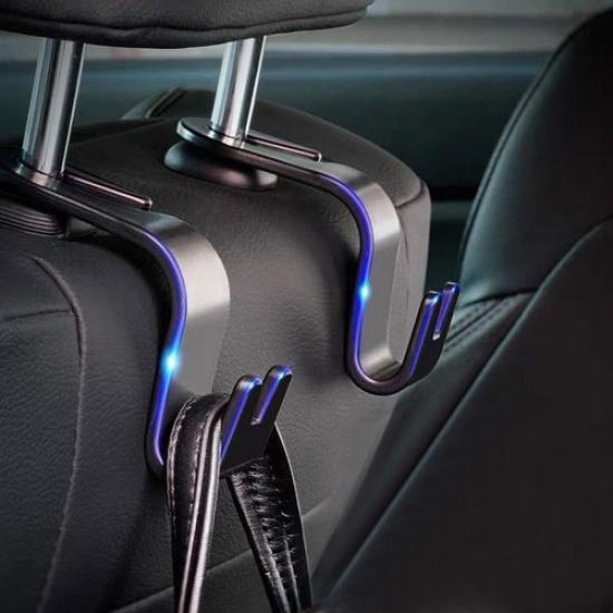 Car Seat Back Hook Hanger Holder + Trunk Umbrella Hook Clip Fastener Accessories