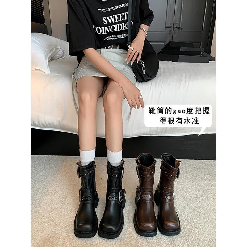 Cowhide Version~ Zhao Zhaoyi Same Boots Merad Boots Women's Leather Retro Knight Boots Western Cowboy Boots
