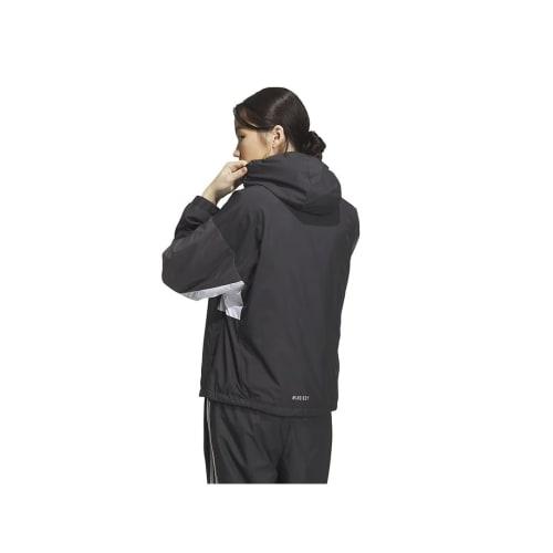 Adidas Jersey Top Color Block Loose Fit Windbreaker Jacket IEH78 Women's Black/Gray Five/White (IK9873) J/XL