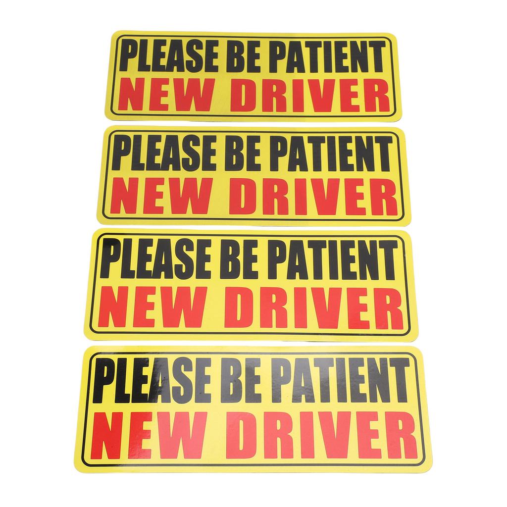4 Stück Bitte Geduld Neuer Fahrer Magnet Wetterfest Wiederverwendbar Reflektierender Neuer Fahrer Aufkleber