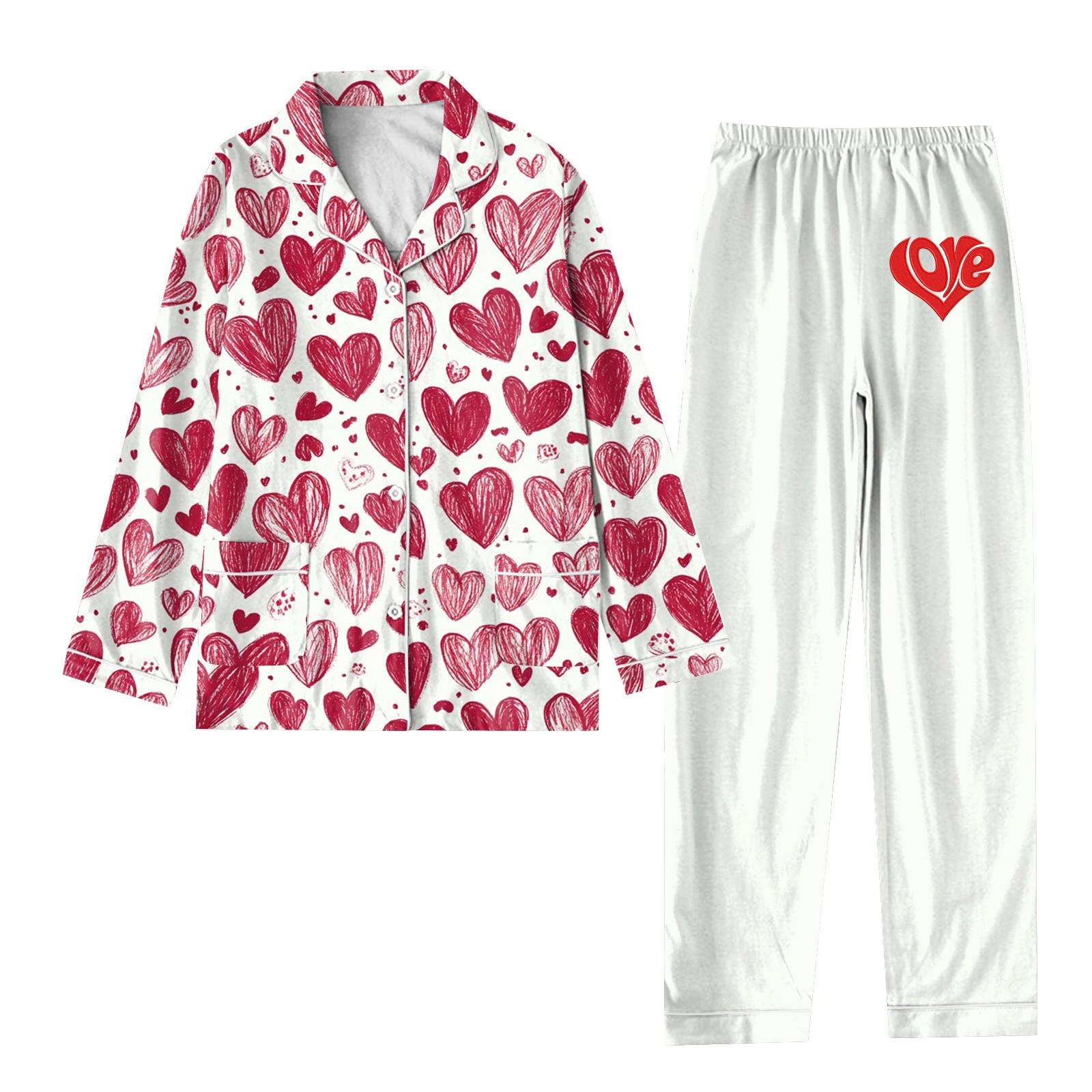 

Женский костюм из 2 предметов с принтом, топ на пуговицах с длинными рукавами, широкие брюки, комплект, пижамный домашний повседневный костюм XL винный