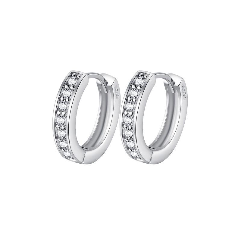 S925 Sterling Silver Diamond Ear Cuffs - 2026 Elegant Japanese Korean Style Simple Hoop Earrings for Women