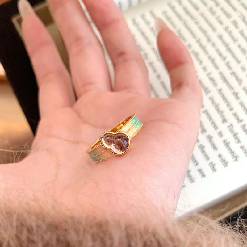 Xiaohongshu New Chinese Style Gourd Ring: Women's 2026 Light Luxury Index Finger Jewelry