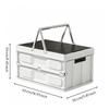 Foldable Storage Box with Wood Lid Stackable Collapsible Crate Heavy-Duty