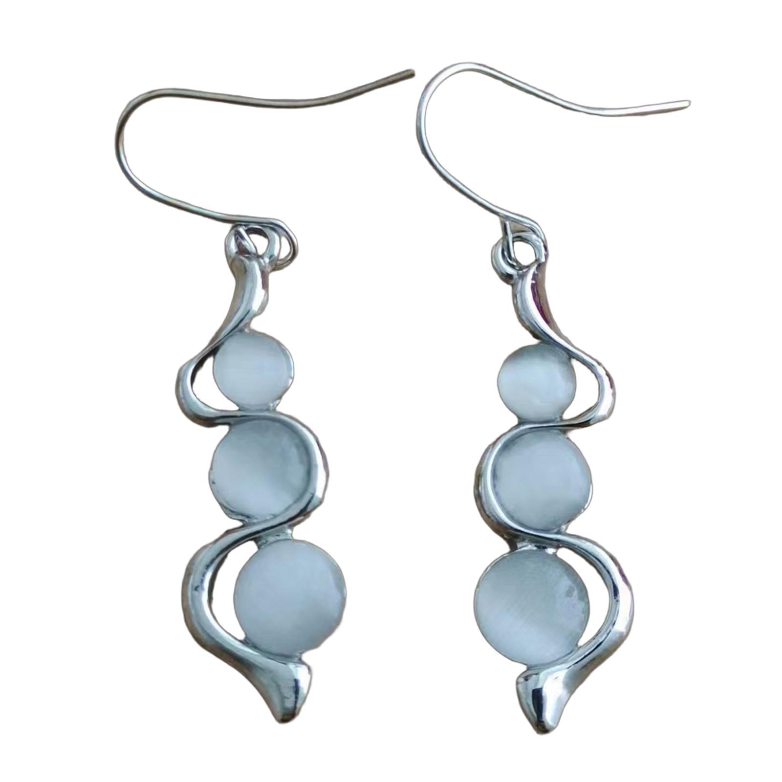 

Стильные серьги-капли с камнями «кошачий глаз», разноцветные опаловые серьги-подвески, украшения на День святого Валентина, аксессуары для ушей белый