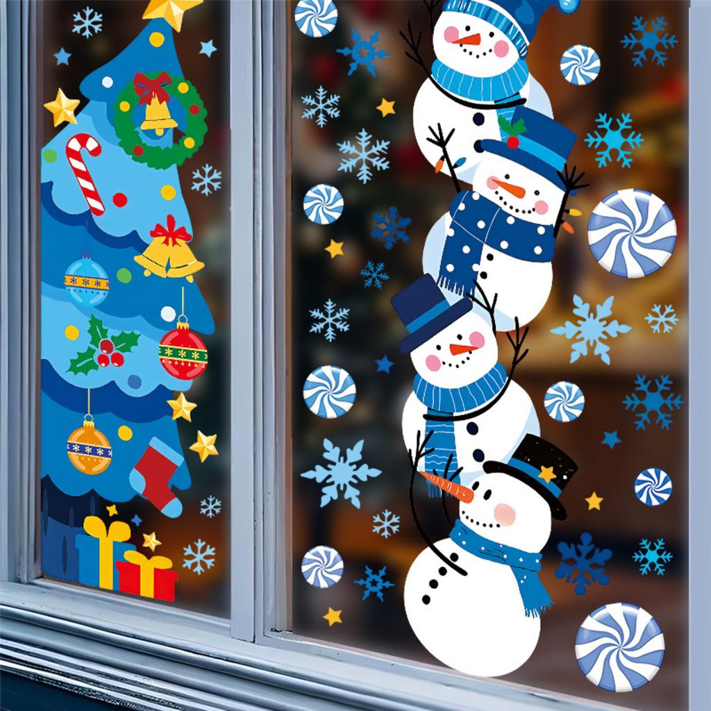 Christmas Decorations Holiday Party Decoration Window Stickers Pvc Static Stickers Window Decorations