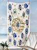 Watercolor Ogee Beach Towel - Boho Geometric Pattern, Soft Microfiber, Multiple Sizes