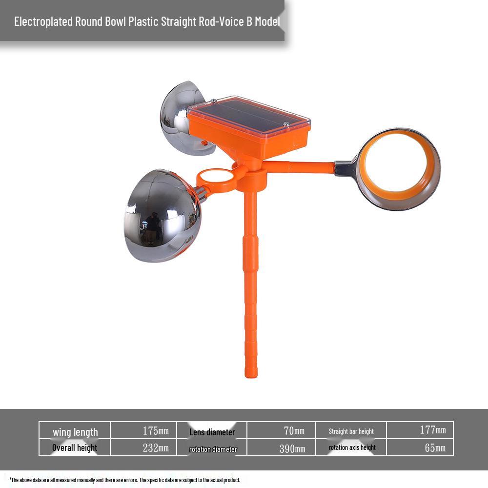 Solar-Powered Reflective Bird Repeller for Orchards, Fish Ponds, and Farmland