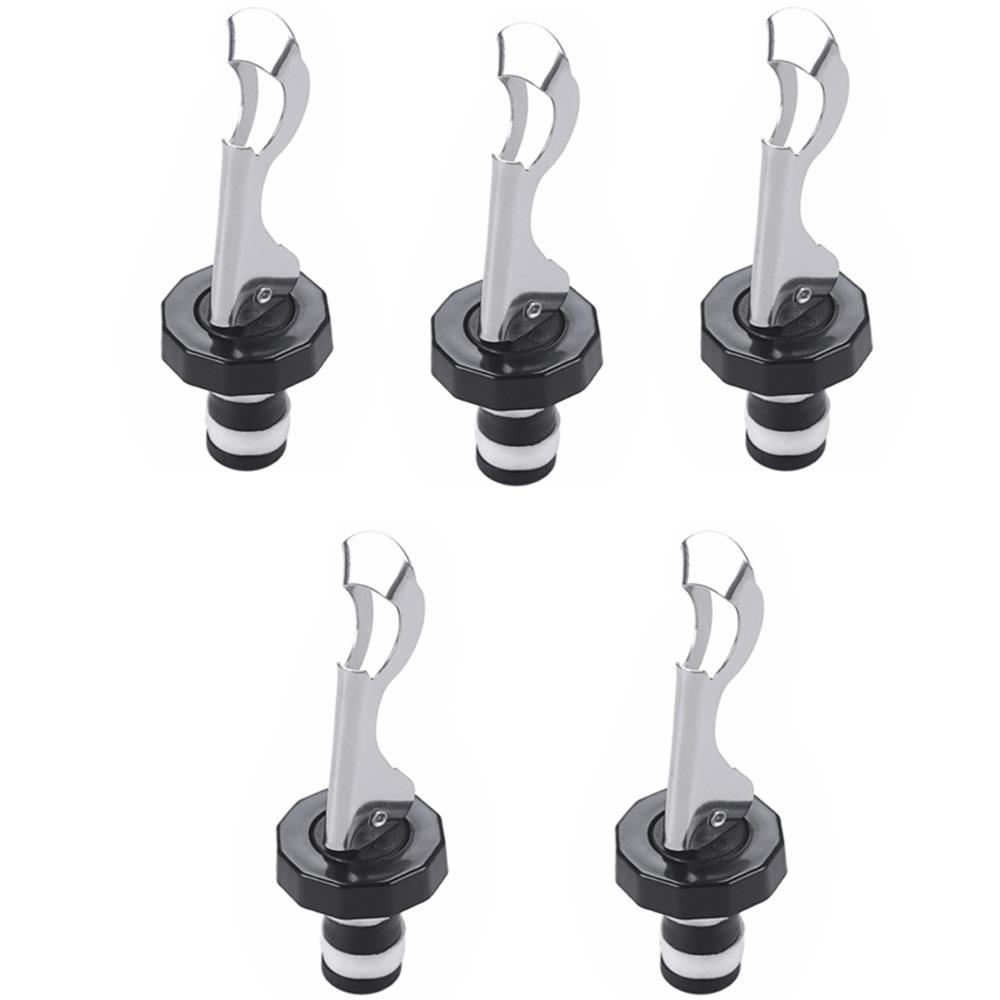 5 Pcs Food-safe Silicone Wine Bottle Stoppers Manual Pressed Sealed Leak Proof Pressurized Corks Reusable Universal Fit