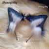 Handmade Deep Blue Wolf Ear Fox Ear Hairband Headwear Dog Ear KC Hair Clip Costume Accessories Tail Animal Ear Cosplay Props