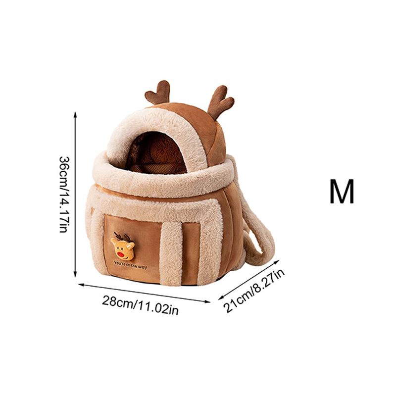 Fashion Autumn Winter Cat Backpack Pet Carrier Warm Soft Sherpa Travel Bubble Bag For Small Cats Christmas Gift Pet Supplies
